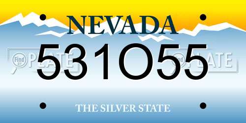 531O55 Nevada License Plate