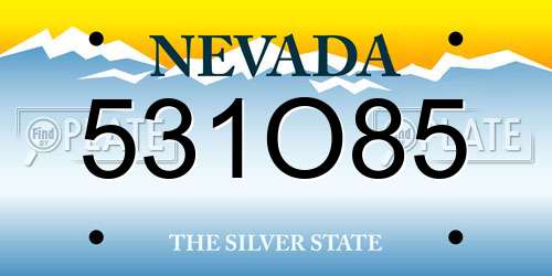 531O85 Nevada License Plate