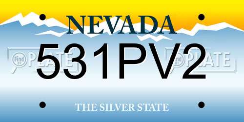 531PV2 Nevada License Plate