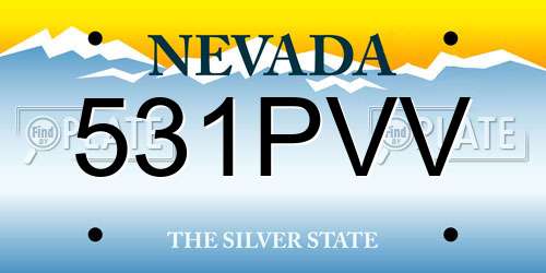 531PVV Nevada License Plate