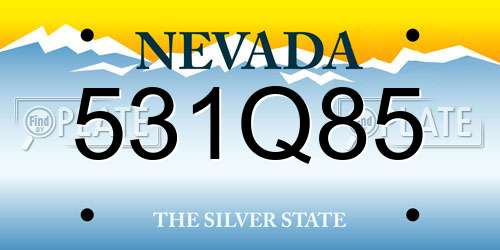 531Q85 Nevada License Plate
