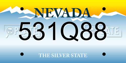 531Q88 Nevada License Plate