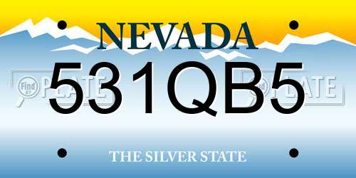 531QB5 Nevada License Plate