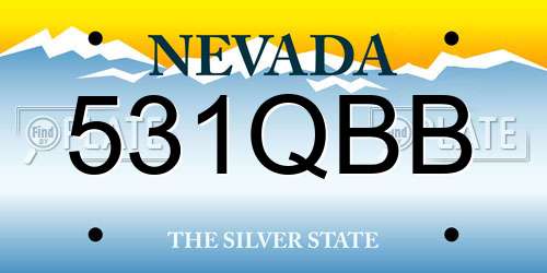 531QBB Nevada License Plate