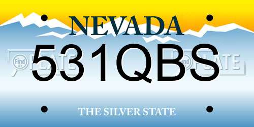 531QBS Nevada License Plate
