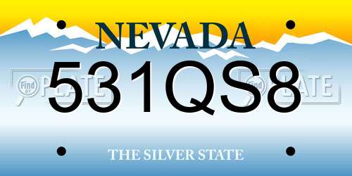 531QS8 Nevada License Plate