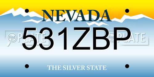 531ZBP Nevada License Plate