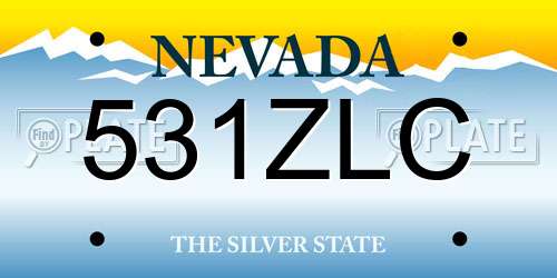 531ZLC Nevada License Plate