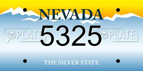 5325 Nevada License Plate