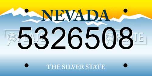 5326508 Nevada License Plate