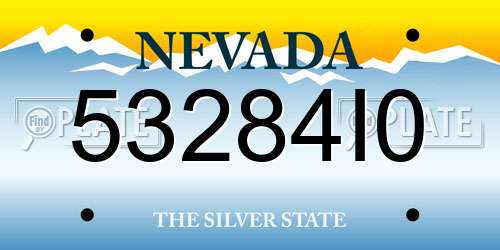 53284I0 Nevada License Plate