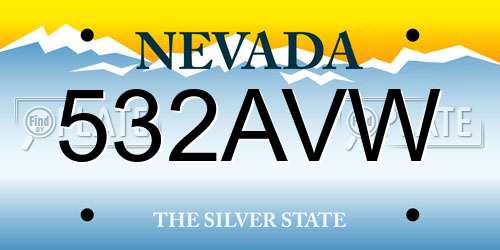 532AVW Nevada License Plate
