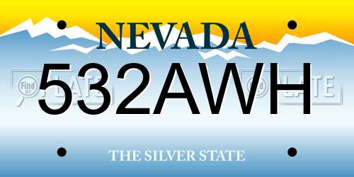 532AWH Nevada License Plate