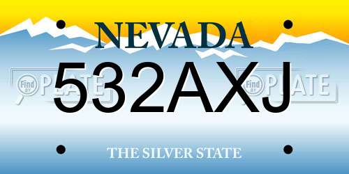 532AXJ Nevada License Plate