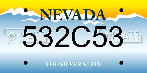 532C53 Nevada License Plate