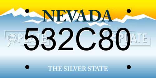 532C80 Nevada License Plate