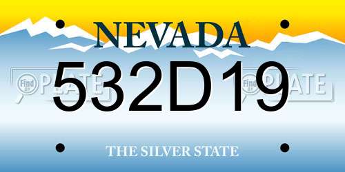 532D19 Nevada License Plate