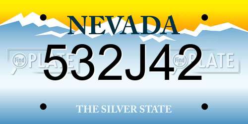 532J42 Nevada License Plate