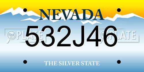 532J46 Nevada License Plate