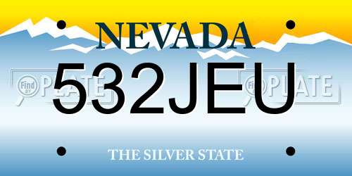532JEU Nevada License Plate