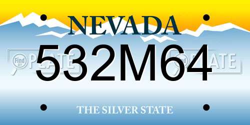 532M64 Nevada License Plate