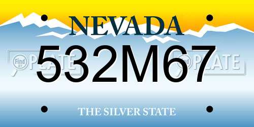 532M67 Nevada License Plate