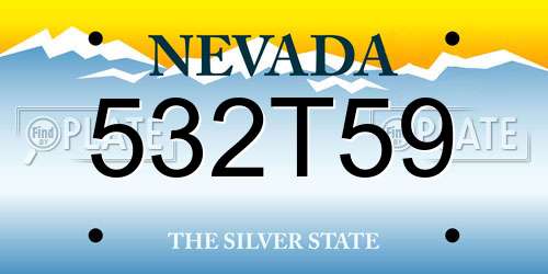 532T59 Nevada License Plate
