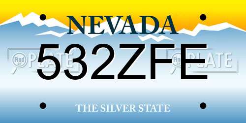 532ZFE Nevada License Plate