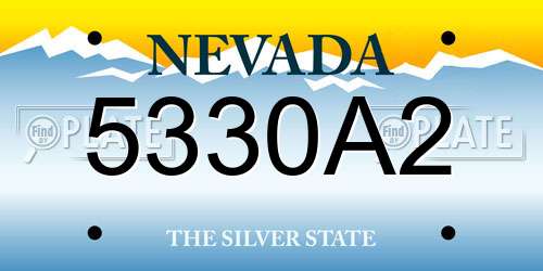 5330A2 Nevada License Plate