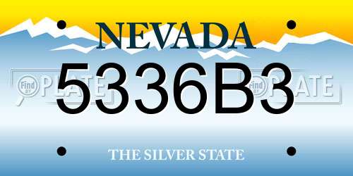 5336B3 Nevada License Plate