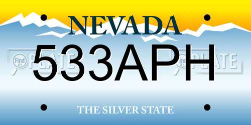 533APH Nevada License Plate