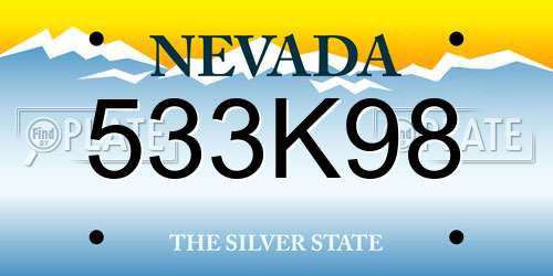 533K98 Nevada License Plate