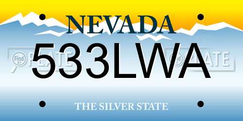 533LWA Nevada License Plate
