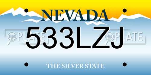 533LZJ Nevada License Plate