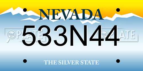 533N44 Nevada License Plate