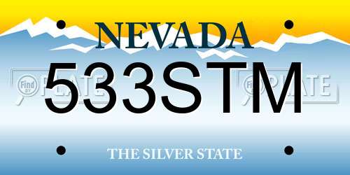 533STM Nevada License Plate