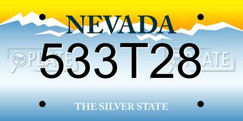 533T28 Nevada License Plate