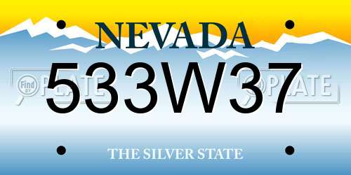 533W37 Nevada License Plate