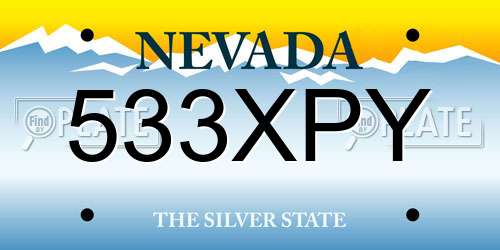 533XPY Nevada License Plate