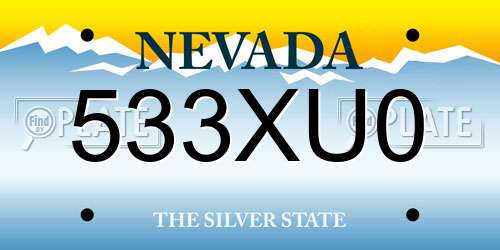 533XU0 Nevada License Plate