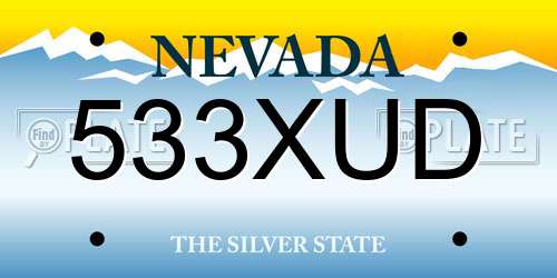 533XUD Nevada License Plate