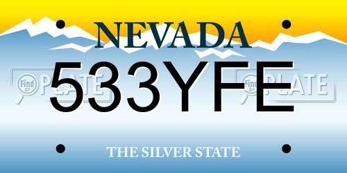 533YFE Nevada License Plate
