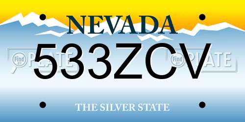 533ZCV Nevada License Plate