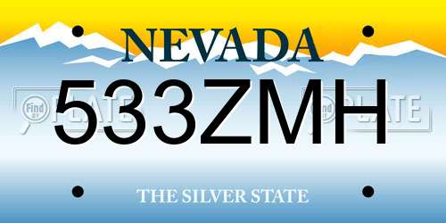 533ZMH Nevada License Plate
