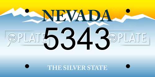 5343 Nevada License Plate