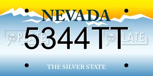 5344TT Nevada License Plate