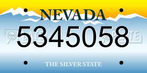 5345058 Nevada License Plate