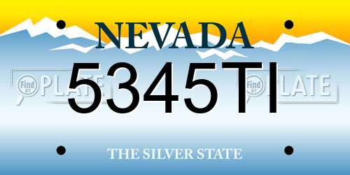 5345TI Nevada License Plate