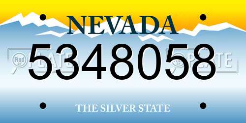 5348058 Nevada License Plate