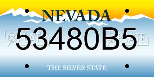 53480B5 Nevada License Plate